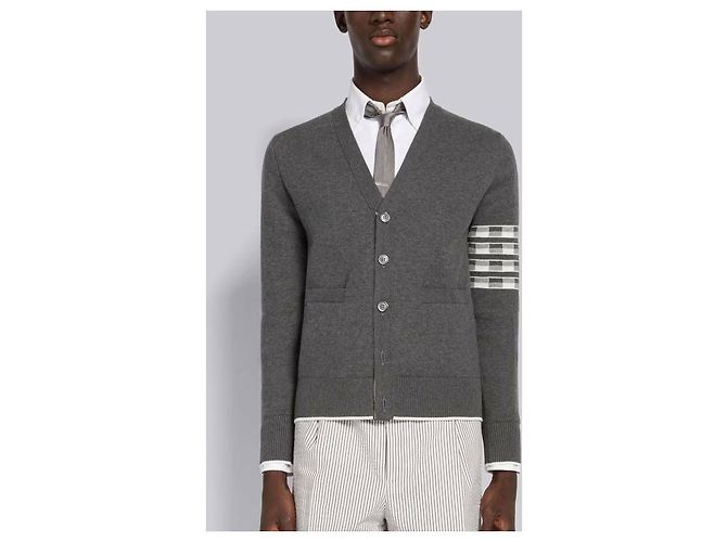 Thom Browne Jacquard-Cardigan Stripe Hector Braun - Ansicht 4