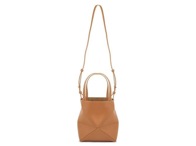Loewe Mini Borsa Tote Pieghevole Puzzle Marrone - vista 5