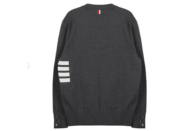 Thom Browne Cardigan de algodão com ajuste relaxado e decote em V Marrom - vista 5