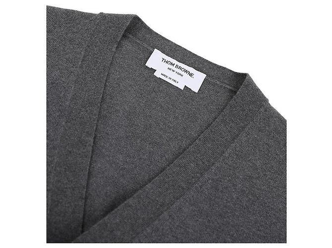 Thom Browne Cardigan de algodão com ajuste relaxado e decote em V Marrom - vista 6