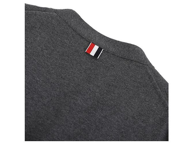 Thom Browne Cardigan de algodão com ajuste relaxado e decote em V Marrom - vista 7