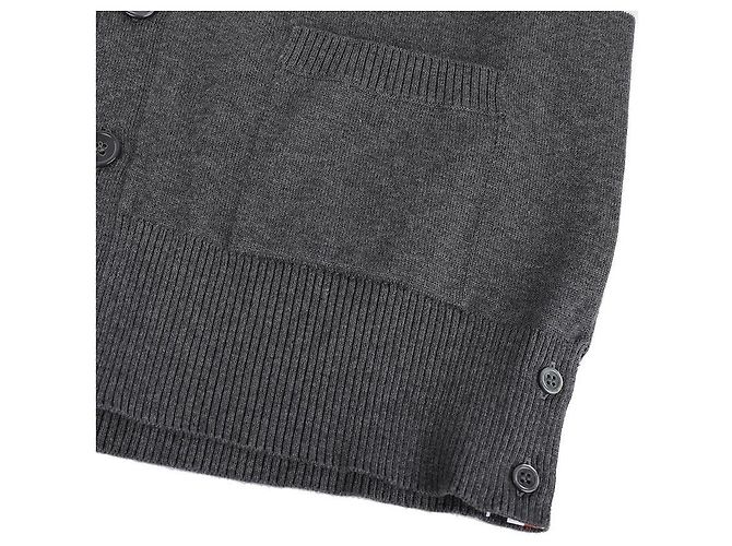 Thom Browne Cardigan de algodão com ajuste relaxado e decote em V Marrom - vista 9