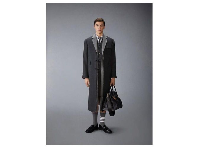 Thom Browne Camicia in popeline a quadri con maniche armband Multicolore - vista 8