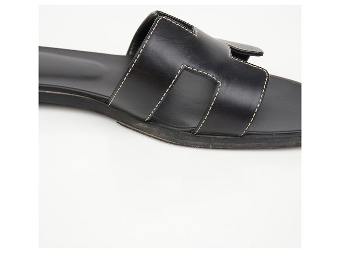Hermès Größe Sandale Oran Schwarz - Ansicht 10