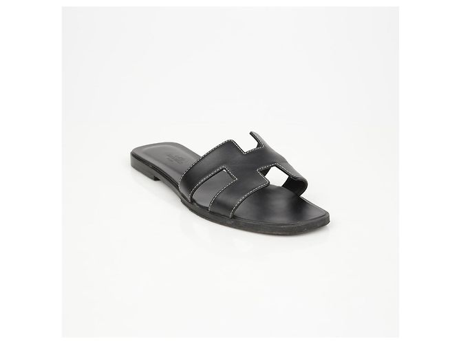 Hermès Größe Sandale Oran Schwarz - Ansicht 2