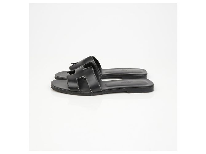 Hermès Größe Sandale Oran Schwarz - Ansicht 6