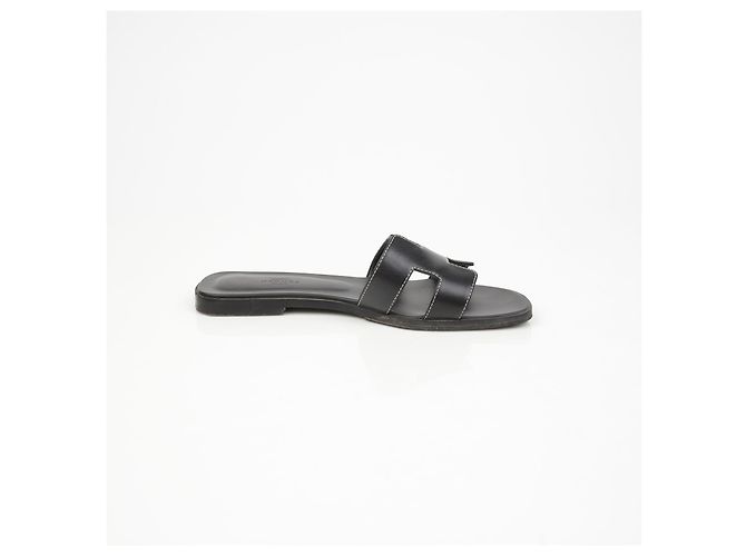 Hermès Größe Sandale Oran Schwarz - Ansicht 9