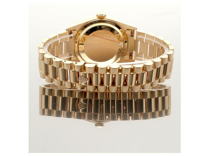 Rolex Orologio da uomo Day-Date in oro con quadrante grigio originale e diamanti, ridipinto Marrone - vista 18