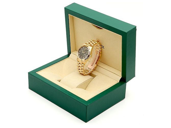 Rolex Orologio da uomo Day-Date in oro con quadrante grigio originale e diamanti, ridipinto Marrone - vista 24