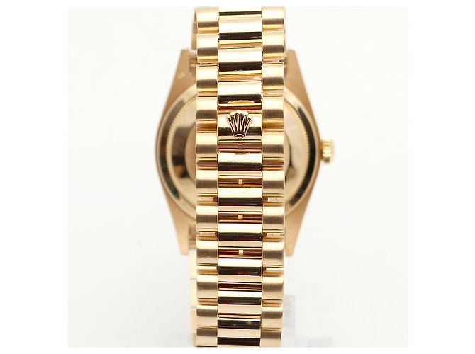 Rolex Orologio da uomo Day-Date in oro con quadrante grigio originale e diamanti, ridipinto Marrone - vista 7
