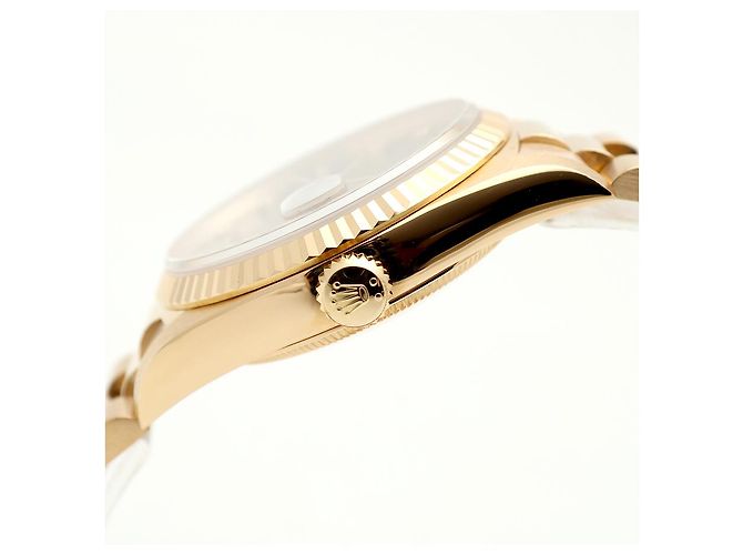 Rolex Orologio da uomo Day-Date in oro con quadrante grigio originale e diamanti, ridipinto Marrone - vista 9