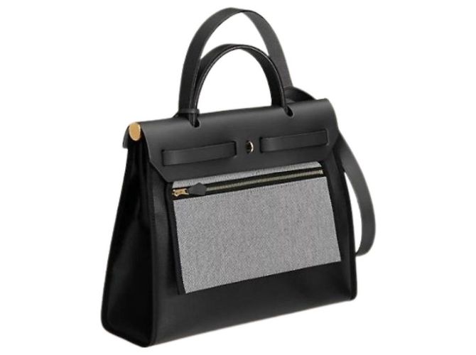 Hermès Set completo Herbag in tela nera con hardware dorato Argento - vista 10