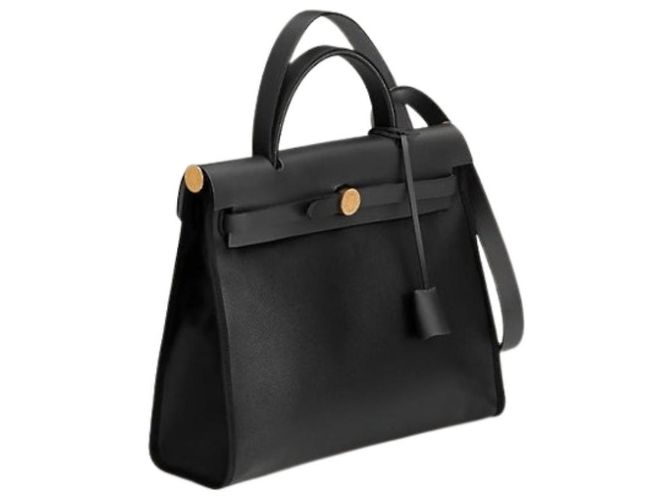 Hermès Set completo Herbag in tela nera con hardware dorato Argento - vista 14