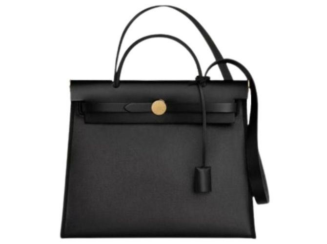 Hermès Set completo Herbag in tela nera con hardware dorato Argento - vista 2