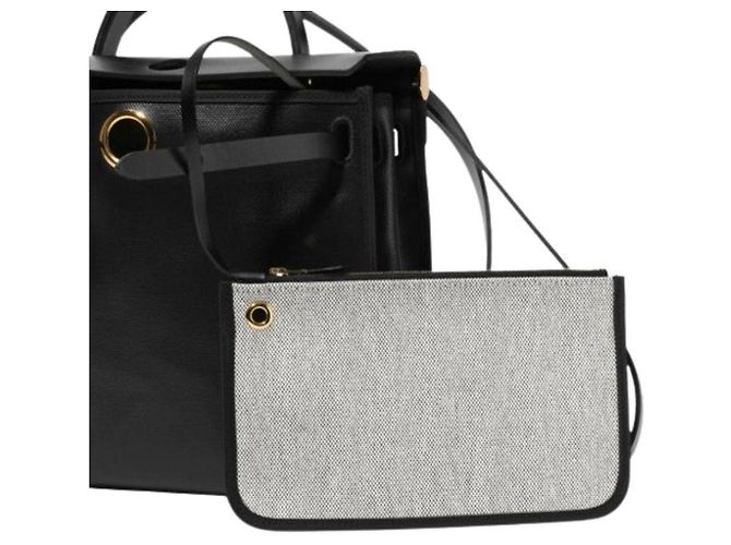 Hermès Set completo Herbag in tela nera con hardware dorato Argento - vista 5