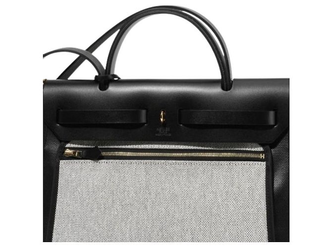 Hermès Set completo Herbag in tela nera con hardware dorato Argento - vista 6