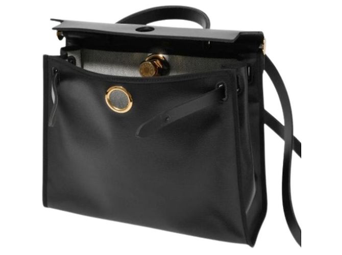 Hermès Set completo Herbag in tela nera con hardware dorato Argento - vista 8