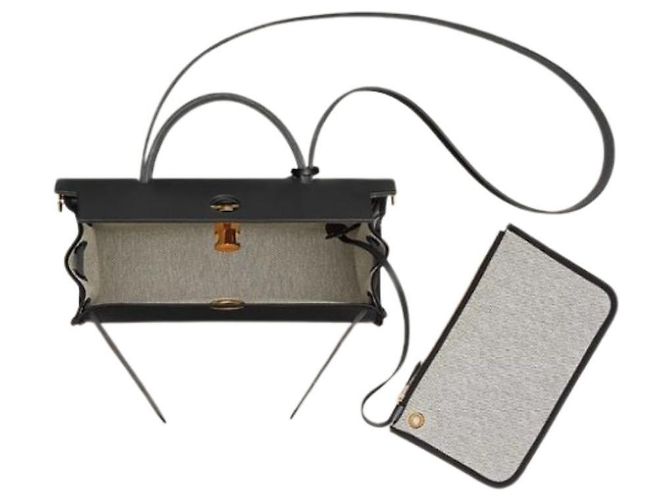 Hermès Set completo Herbag in tela nera con hardware dorato Argento - vista 9