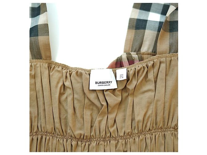 Burberry Vestido sin mangas a cuadros Delilah de gasa marrón Castaño - vista 14