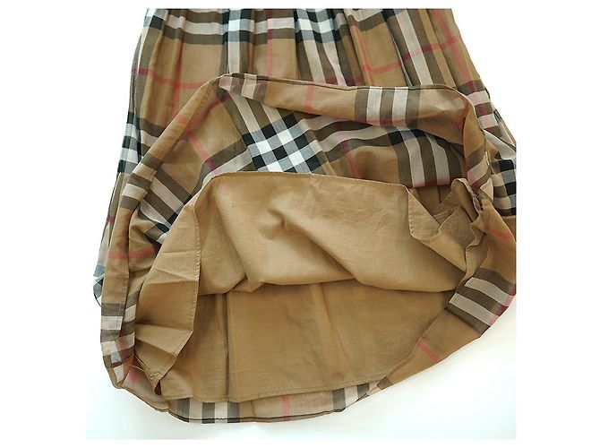 Burberry Vestido sin mangas a cuadros Delilah de gasa marrón Castaño - vista 15