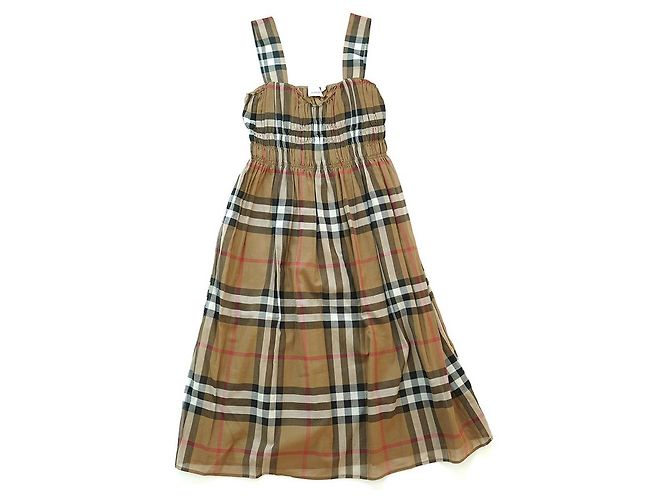 Burberry Vestido sin mangas a cuadros Delilah de gasa marrón Castaño - vista 17