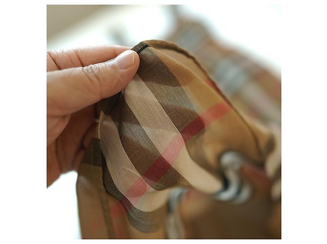 Burberry Vestido sin mangas a cuadros Delilah de gasa marrón Castaño - vista 9
