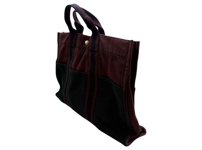 Hermès Furuto Canvas Tote Bag MM Blau - Ansicht 3