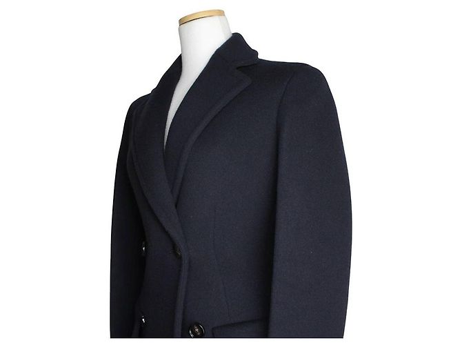 Bottega Veneta Cappotto in lana e cashmere blu notte - vista 4