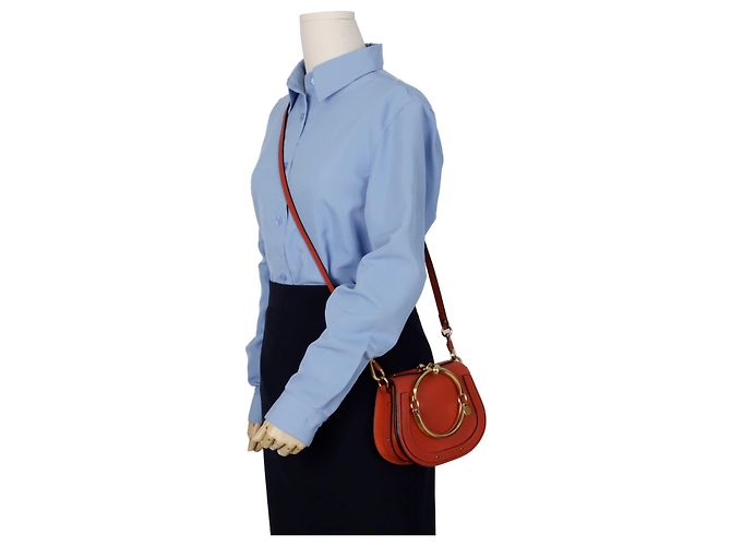 Chloé Borsa a Spalla Tote Piccola Nile Arancione - vista 14