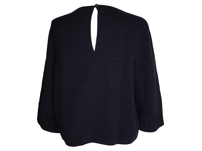 Chanel Stricktop aus Cashmere-Mischung in Mitternachtsblau - Ansicht 2