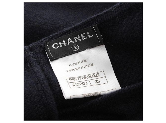 Chanel Stricktop aus Cashmere-Mischung in Mitternachtsblau - Ansicht 3