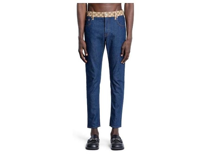 Gucci Pantaloni in denim svasati Multicolore - vista 4