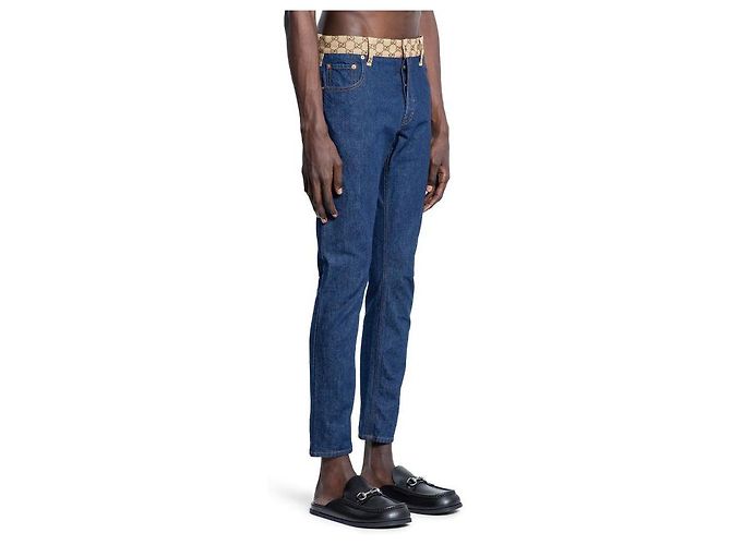 Gucci Pantaloni in denim svasati Multicolore - vista 7
