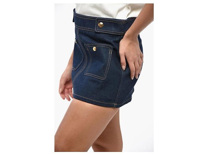 Céline Minirock aus hell gewaschenem Denim Mehrfarben - Ansicht 5