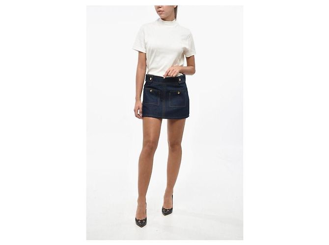Céline Minirock aus hell gewaschenem Denim Mehrfarben - Ansicht 7