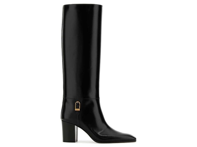 Saint Laurent Botas de cuero suave AAEHR Negro - vista 4