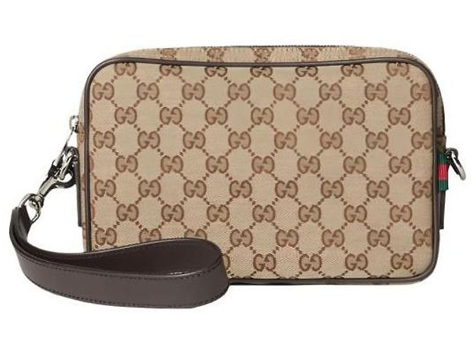 Gucci Borsa a tracolla piccola in tela FAEPS Marrone - vista 4