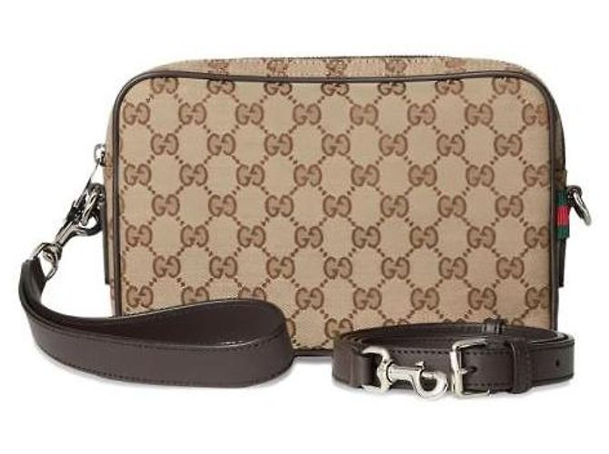 Gucci Borsa a tracolla piccola in tela FAEPS Marrone - vista 6