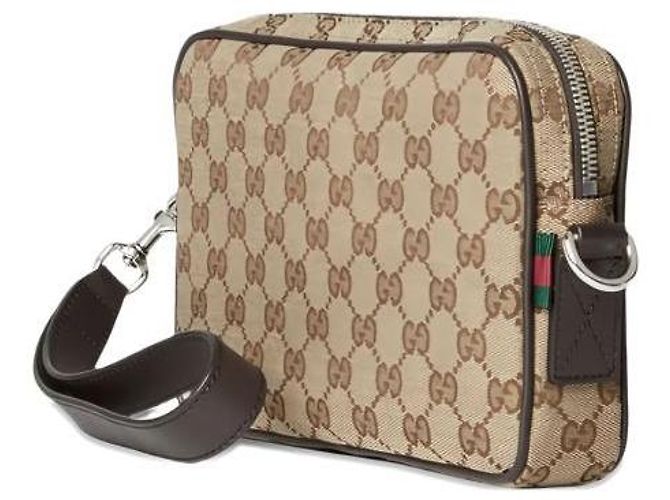 Gucci Borsa a tracolla piccola in tela FAEPS Marrone - vista 7