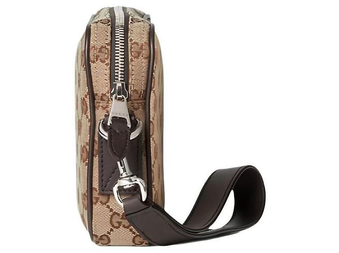 Gucci Borsa a tracolla piccola in tela FAEPS Marrone - vista 8