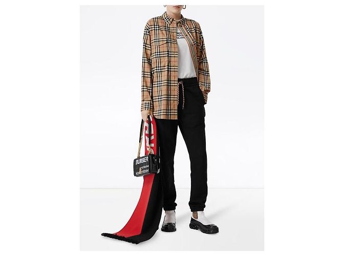 Burberry Camicia oversize in cotone stretch a quadri vintage Multicolore - vista 5