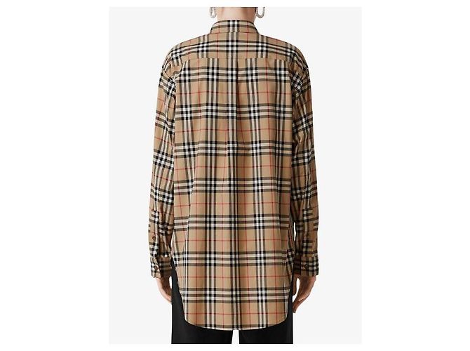 Burberry Camicia oversize in cotone stretch a quadri vintage Multicolore - vista 7