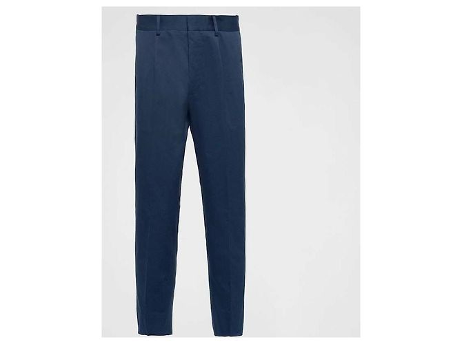 Prada Pantaloni in Gabardine di Cotone Multicolore - vista 4
