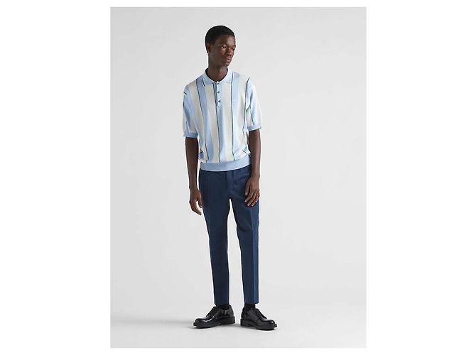 Prada Pantaloni in Gabardine di Cotone Multicolore - vista 5