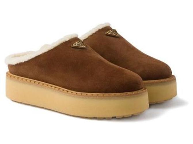 Prada Pantofole in scamosciato JFT Marrone - vista 8