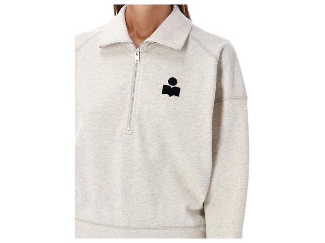 Isabel Marant Sudadera con media cremallera y logo Blanco - vista 6