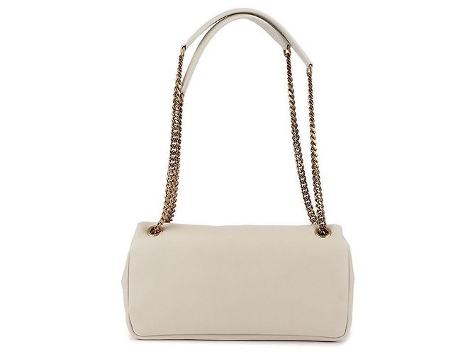 Saint Laurent Borsa a spalla piccola crema con logo monogramma Puffer Bianco - vista 5