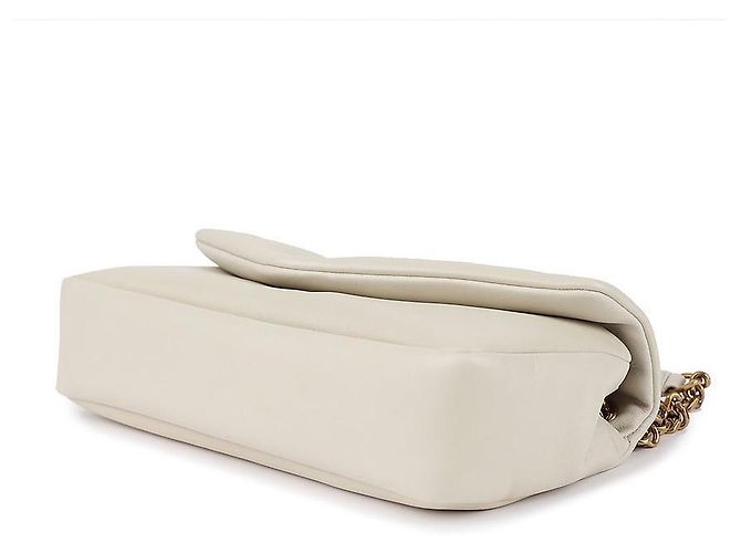 Saint Laurent Borsa a spalla piccola crema con logo monogramma Puffer Bianco - vista 6