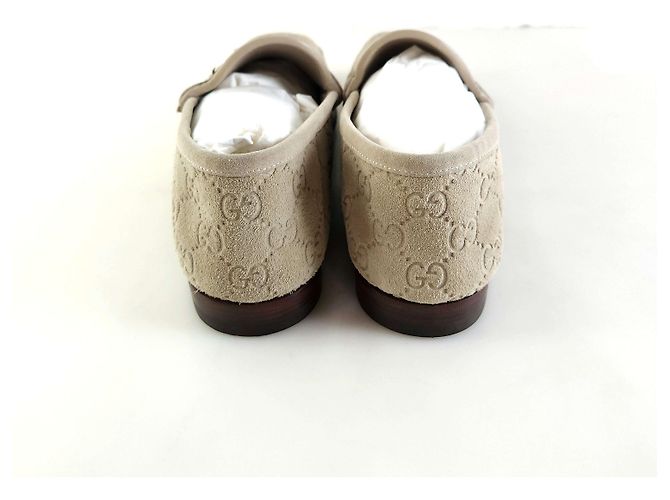 Gucci Mocassino in Suede Avena con Bit di Cavallo Marrone - vista 4