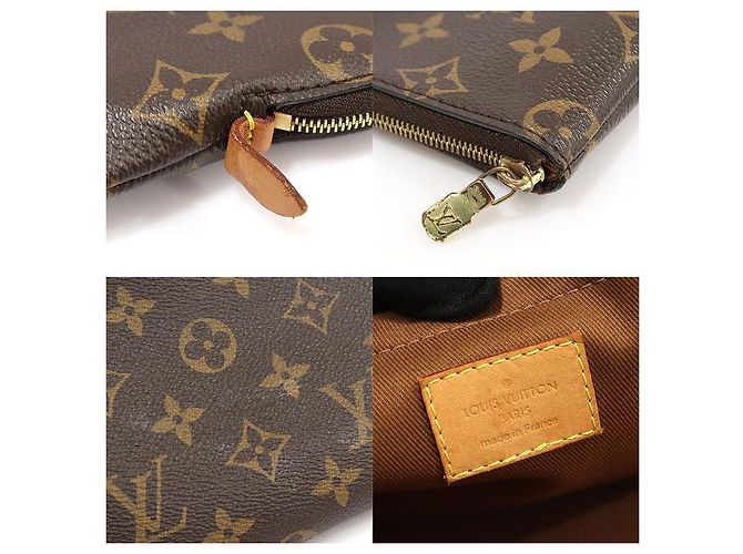 Louis Vuitton Clutch da viaggio MM in tela monogramma Marrone - vista 7